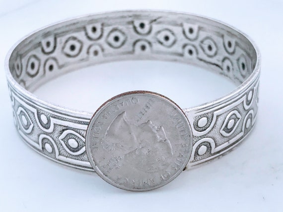 Artisan Made Sterling Silver Modernist Bangle Bra… - image 5