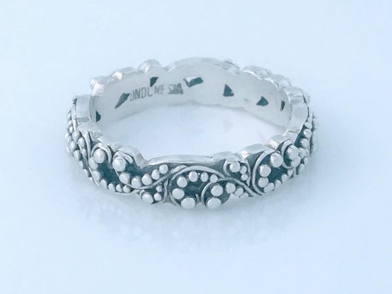 Lois Hill Sterling Silver Granular Stack Band Rin… - image 5