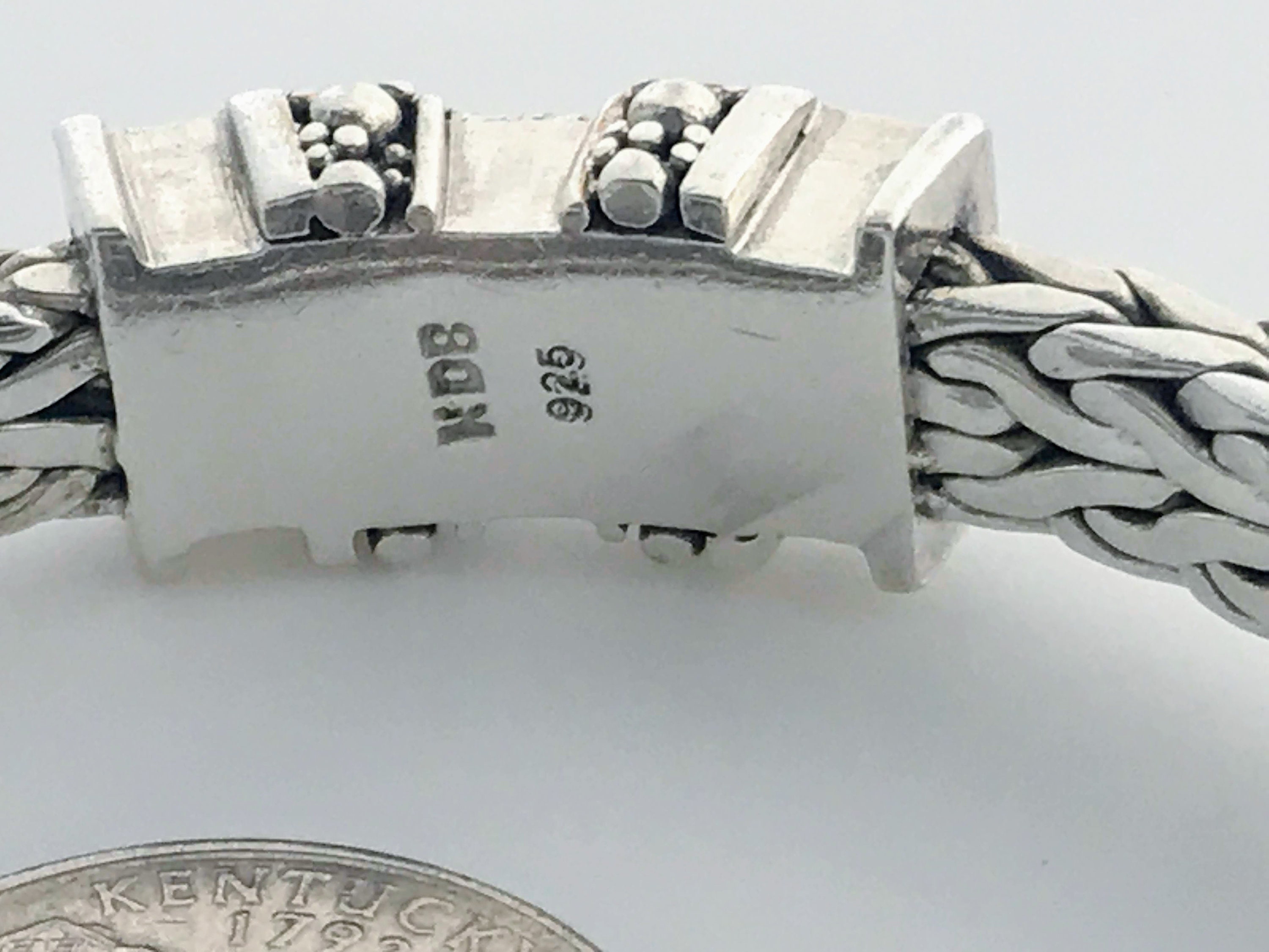 Vintage Sterling Silver Wheat Chain CZ Stone Bracelet Vintage Sterling Silver Wheat Chain CZ Stone Bracelet