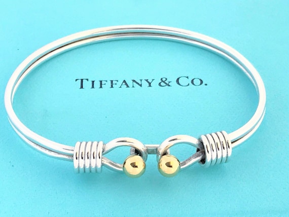 Tiffany & Co. Sterling Silver 18K Yellow Gold Double Hook Tiffany & Co. Sterling Silver 18K Yellow Gold Double Hook