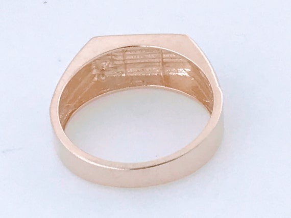 10K Gold Modernist Rectangular Dome Ring Band, Co… - image 6