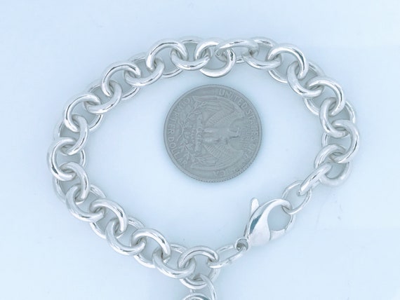 Authentic Tiffany & Co Heart Bracelet Plain Heart Tag Pendant