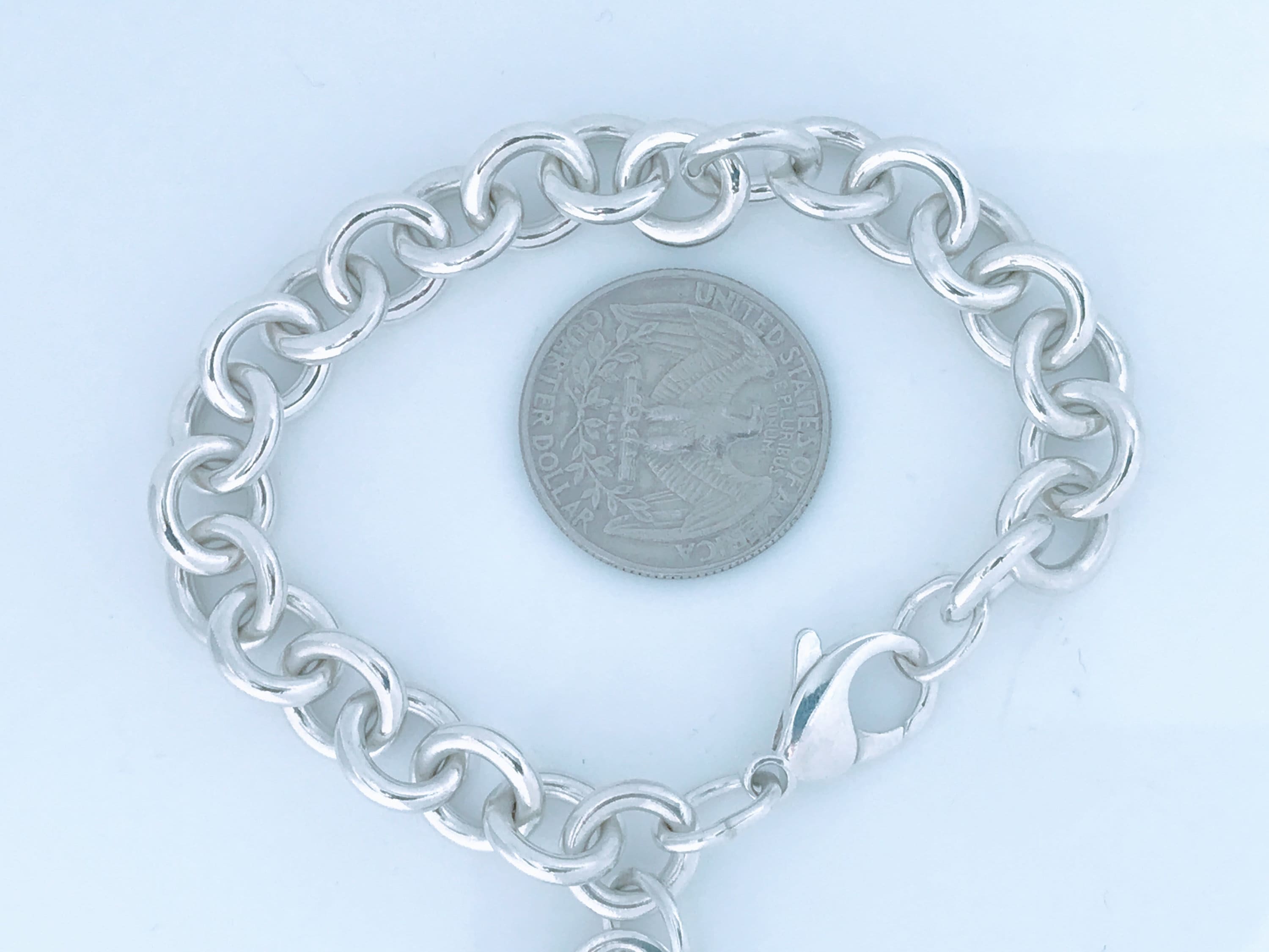 Authentic Tiffany & Co Heart Bracelet Plain Heart Tag Pendant