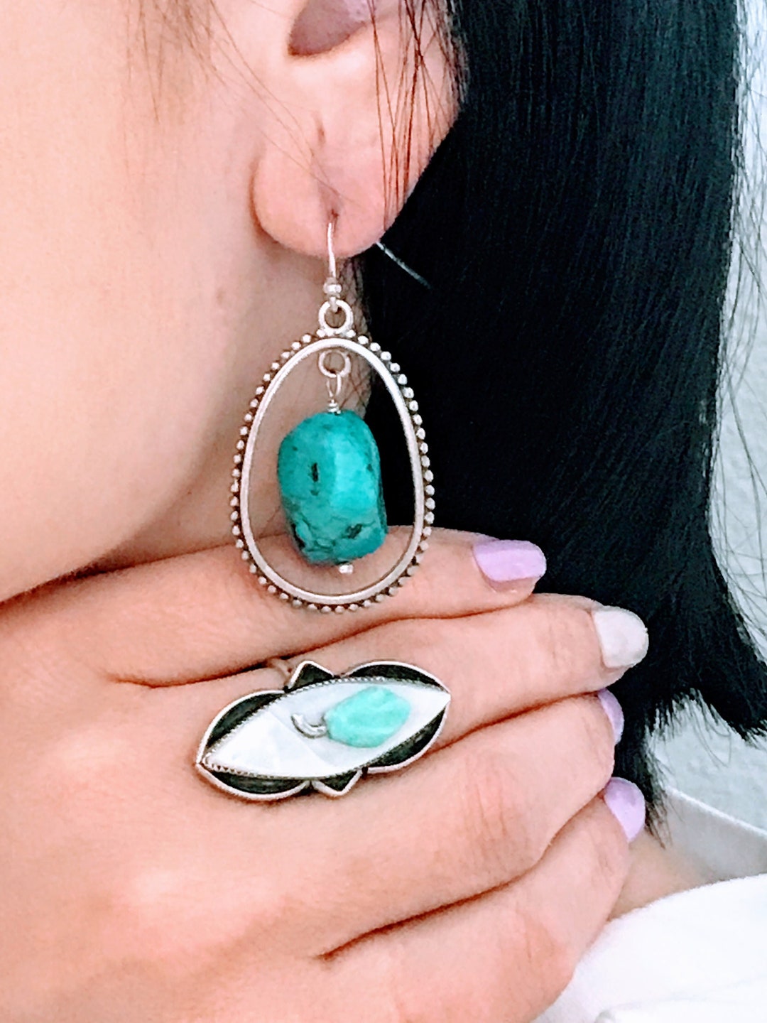 Barse thai turquoise earrings discount