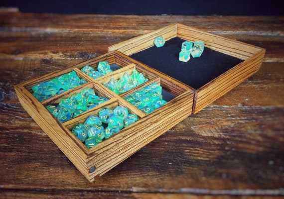 Lich Lab Dice Organizer Box and Integrated Rolling Tray in