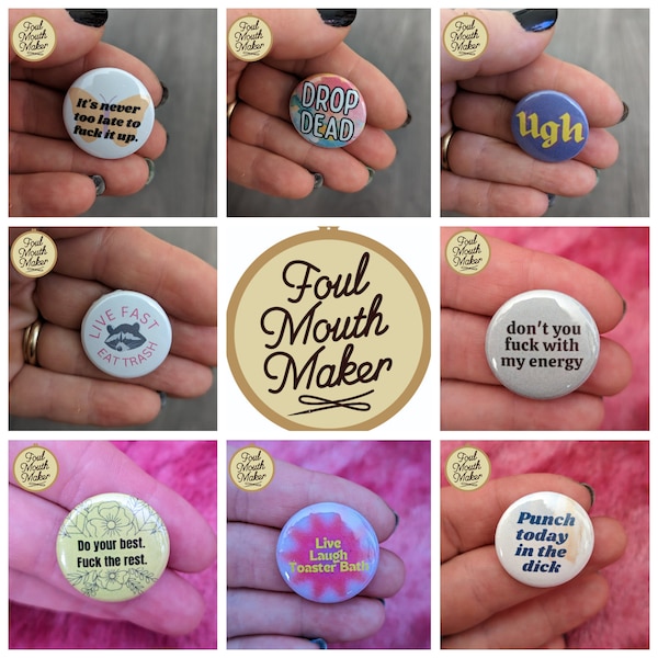 Snarky Funny Sarcastic Buttons 1" buttons 1 inch Pins Pinback buttons