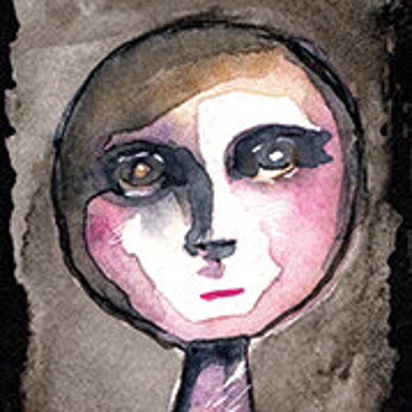 5"x 7" The Wisher (print of original watercolor portrait by Adriana Acevedo)