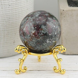 Eudialyte Sphere, Natural Pink Red Green Tourmaline Russian Crystal Stone #NRES115