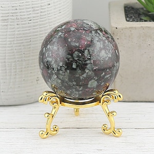 Eudialyte Sphere, Natural Pink Red Green Tourmaline Russian Crystal Stone #NRES101
