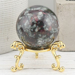 Eudialyte Sphere, Natural Pink Red Green Tourmaline Russian Crystal Stone #NRES222