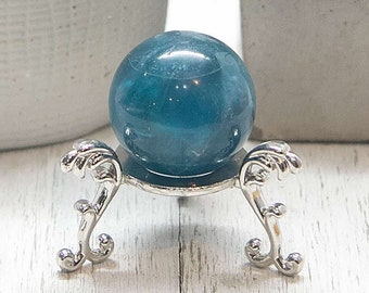 Blue Fluorite Sphere - Rare Natural High Quality Blue Rainbow Flashy Fluorite Crystal Stone #BFS149