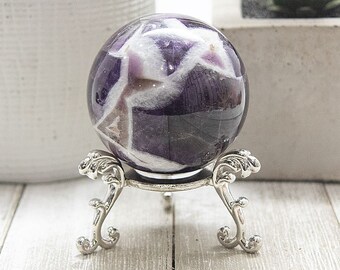 Dream Amethyst Polished Sphere - Natural Purple Chevron Amethyst Stone Crystal Ball #DCAS32