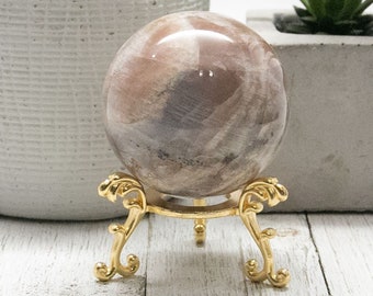 Moonstone mix Golden Sunstone Sphere, Natural Rainbow Flashy Blue Gold Flash Polished Sphere #RMSS255