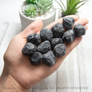 Raw Black Obsidian Apache Tears Tumble Stone, Small Obsidian Crystal Specimens