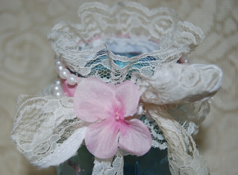 Shabby Chic Pink Decor Storage Jar Cottage Chic Storage Mason | Etsy