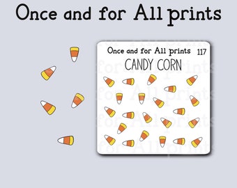 Candy Corn Halloween Hand Drawn Decorative Scrapbook Bullet Journal and Planner Stickers