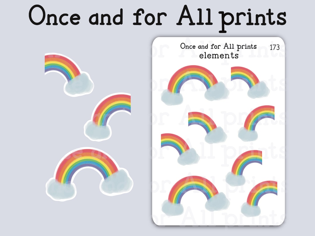 Rainbow Sticker Sheet Spring Decorative Hand Drawn Stickers for Bullet ...