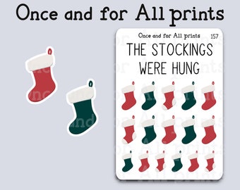 Christmas Stockings Hand Drawn Decorative Scrapbook Bullet Journal and Planner Stickers