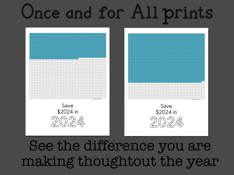 Save 2024 Dollars in 2024 Year Progress Tracker Chart Printable for