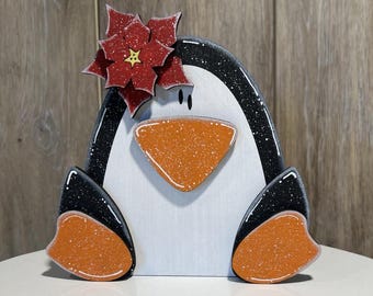 DIY Unfinished Chunky Penguin, Unfinished Penguin Shelf Sitter, Wood Penguin Shelf Sitter, Chunky Wood Penguin, Wood Penguin, Penguin Decor