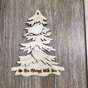 Unfinished Diy Wood Ornament Kit, Cardinal and Tree Wood Ornament Kit, Loved One Ornament Kit, Remembrance Ornament Kit, Memorial Ornament
