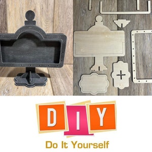 DIY Unfinished Mini Interchangeable Sign Holder, Unfinished Wood Mini Interchangeable Sign Holder, Wood Mini Sign Holder, Wood Sign Holder