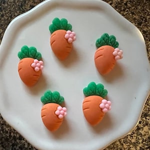 Carrot Cabochon, Carrot Flat Back, Carrot with Flower Cabochon, Carrot with Flower Flat Back, Easter Cabochon, Easter Flat Back, Carrot