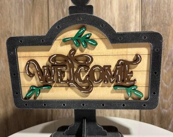 DIY Unfinished Welcome Interchangeable Sign for Mini Interchangeable Sign Frame, Unfinished Interchangeable Welcome Sign, Welcome decor