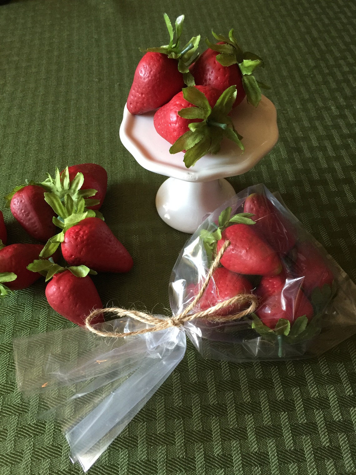 Large Fake Strawberries Fake Strawberries Kitchen Decor Etsy