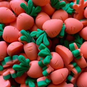 Chunky Carrot Flat Back Cabochons, Carrot Cabochons, Easter Cabochons