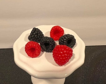 Realistic Resin Berries, Resin Raspberries, Resin Blackberries