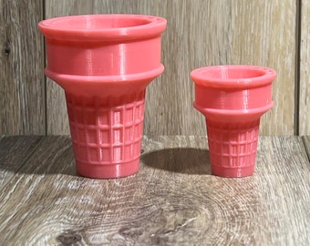 Realistic Ice Cream Cone, Fake Ice Cream Cone, Fake Cone, Realistic Pink Sugar Cone, Fake Sugar Cone, Fake Pink Cone, Easter Cone, Cone