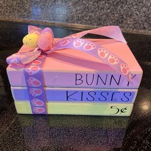 Easter Stackable Sign, Bunny Kisses Sign,  Easter Tiered Tray Decor, Coffee Bar, Easter Decor