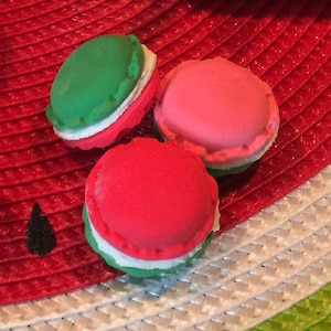 Fake Mini Watermelon Macarons, Watermelon Decor, Tiered Tray Decor, Mini Watermelon Tiered Tray, Summer Watermelon Decor, Fake Watermelon