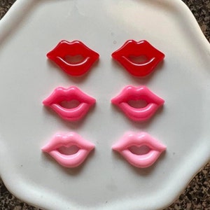 Lips Cabochon Flat Backs, Lip Cabochons, Lip Flat Backs, Valentine Lip Cabochons, Lips