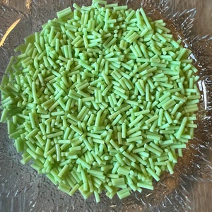 Fake Light Green Sprinkles, Polymer Clay Fake Sprinkles, Light Green Polymer Sprinkles, Green Polymer Clay Sprinkles, Jimmies, Shaker Filler