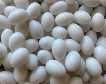 8 Mini 3D White Fake Easter Eggs, Fake Mini Egg Cabochons