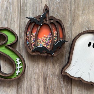 Finished Wood BOO Shelf Sitter, Finished Wood BOO Blank, Wooden BOO Shelf Sitter, Halloween Decor, Finished Wood Boo Shelf Sitter Shaker