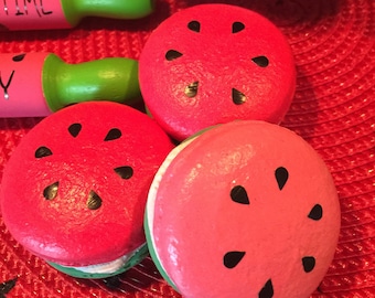 Fake Watermelon Macaron, Watermelon Decor, Tiered Tray Decor, Watermelon Tiered Tray Decor, Realistic Watermelon Decor, Watermelon Macaron