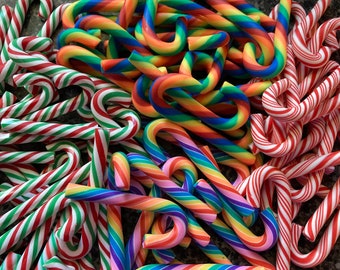 Fake Candy Cane, Fake Peppermint, Fake Christmas Candy, Fake Candy, Fake Prop Candy, Polymer Candy Cane, Tiered Tray Decor, Coffee Bar