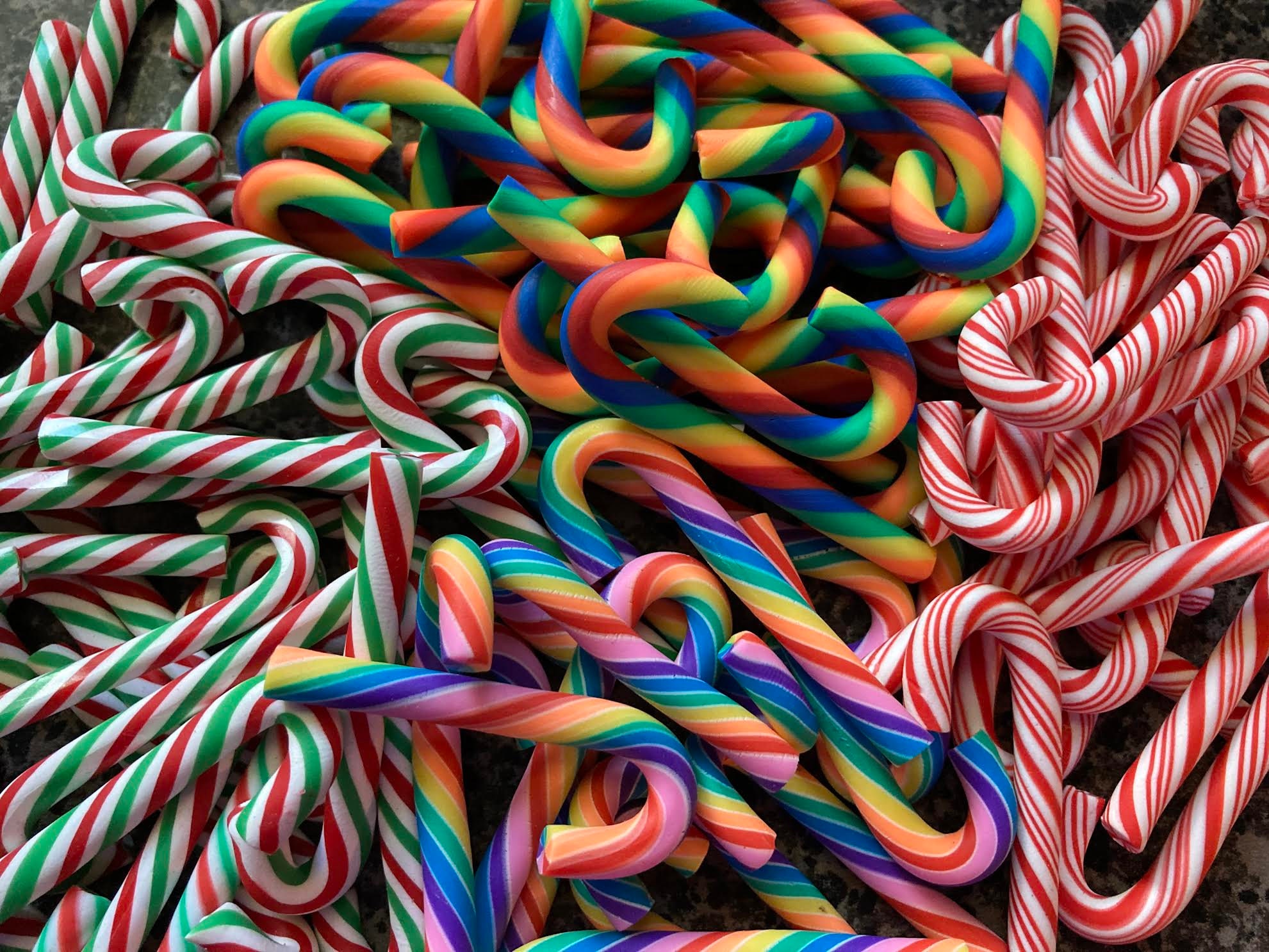 Peppermint Sticks Candy Cane Swirl Charms Fake Candies Charm Solid