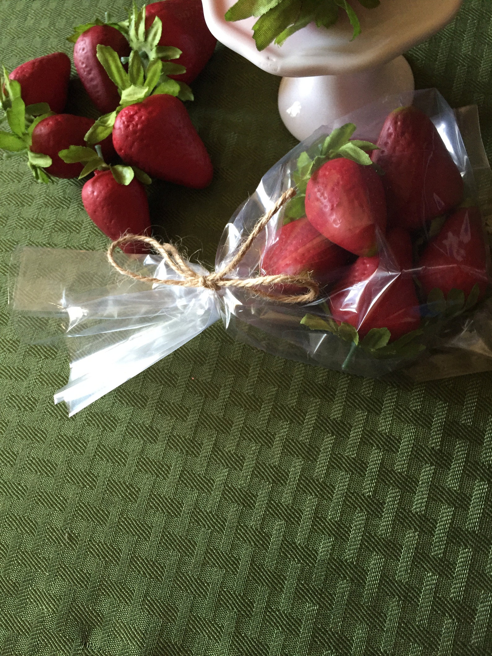 Large Fake Strawberries Fake Strawberries Kitchen Decor Etsy