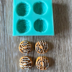 Realistic Tiny Cinnamon Roll Silicone Mold, Realistic Tiny Cinnamon Bun Silicone Mold