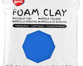 BOHS Blue Foam Clay, BOHS Blue Foam Moldeling Clay, BOHS Blue Air Dry Clay, Blue Air Dry Clay, Blue Foam Air Dry Clay, Blue Clay