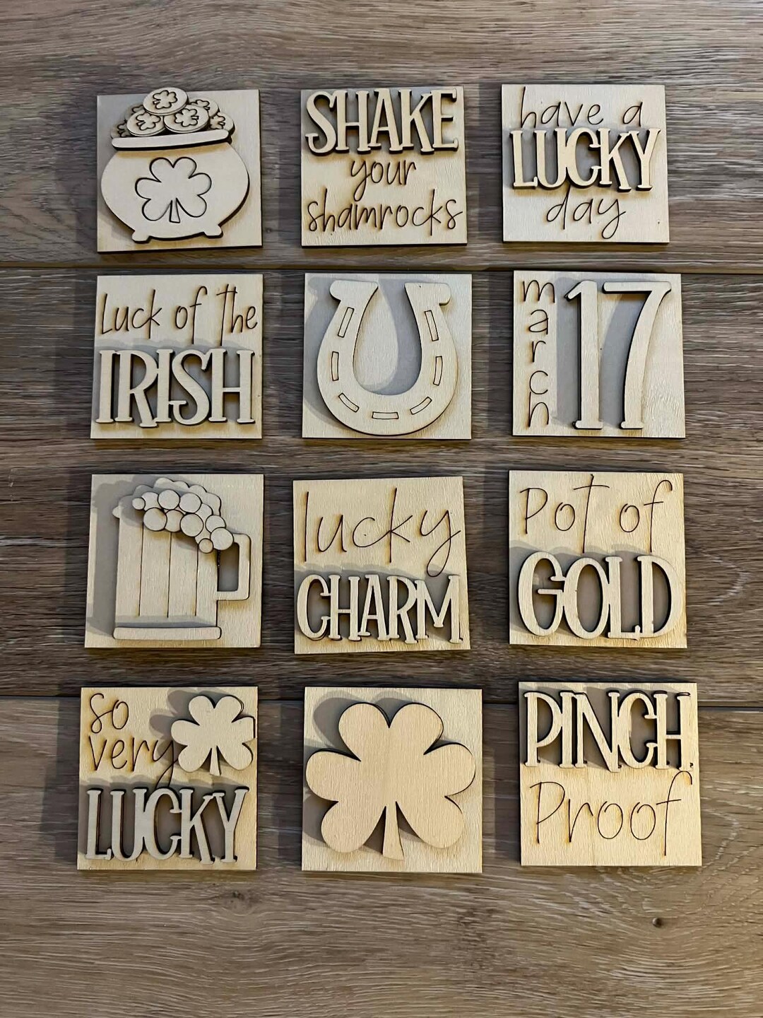 DIY Unfinished St Patrick's Interchangeable Mini Tile Blanks ...