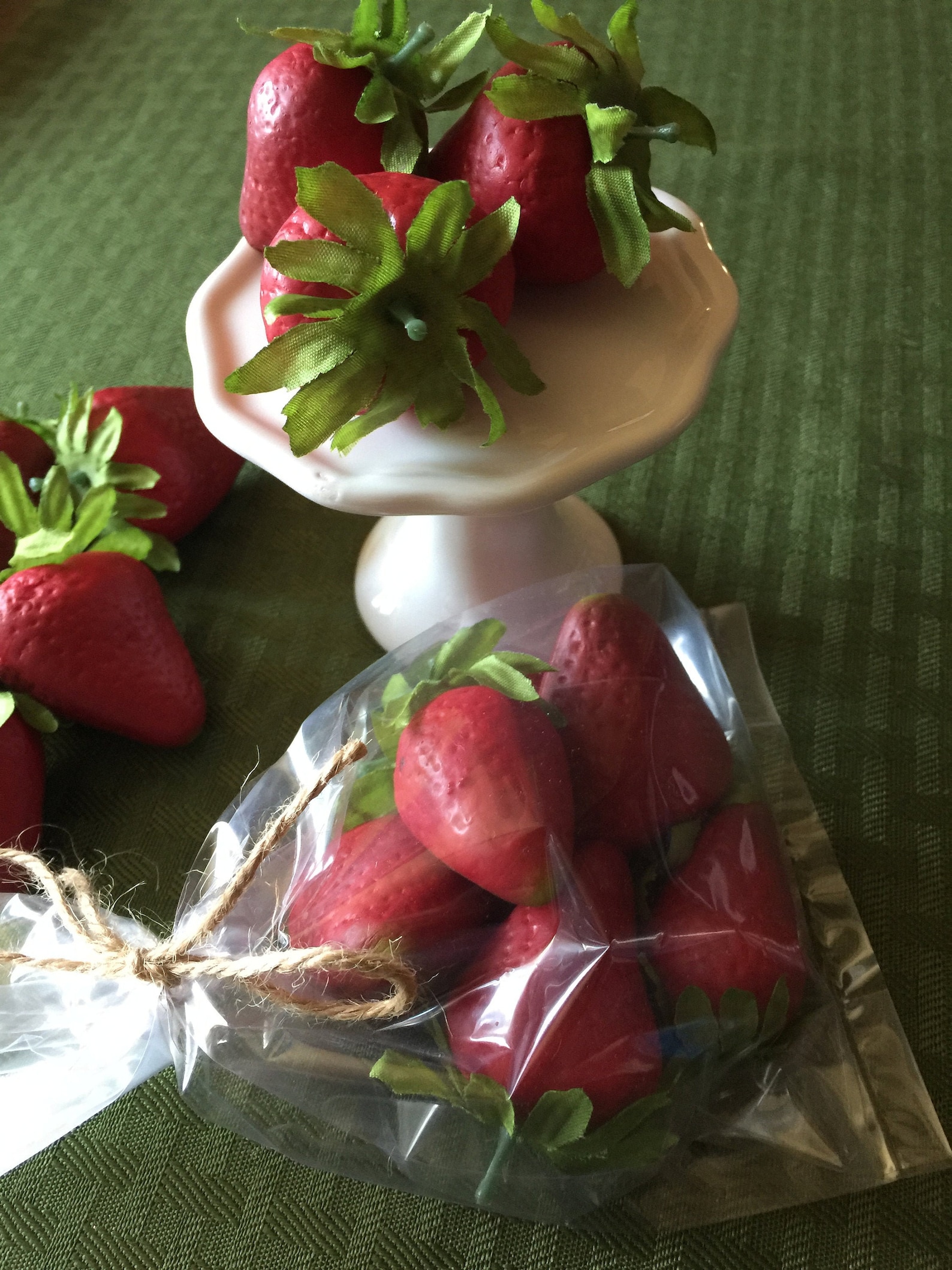 Large Fake Strawberries Fake Strawberries Kitchen Decor Etsy