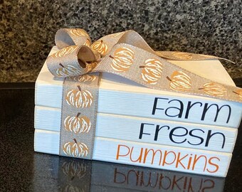 Fall Stackable Sign, Farm Fresh Pumpkins Sign, Wooden Stackable Sign, Fall Decor, Pumpkin Decor, Tiered Tray Decor, Coffee Bar, Sign Decor