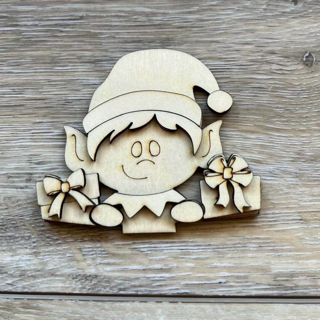 Pinterest Elf Insert DIY Unfinished Elf With Presents Insert for Small Interchangeable ...