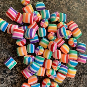 Christmas Candy, Fake Christmas Candy, Striped Candy, Striped Candy pieces, Striped Christmas Candy Pieces,  Fake Spun Sugar Candy