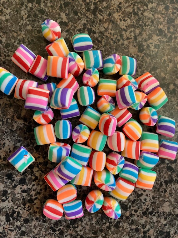 Christmas Candy Fake Christmas Candy Striped Candy Striped Candy pieces Striped Christmas Candy Pieces Fake Spun Sugar Candy